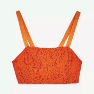 Orange Lace Crop Top
